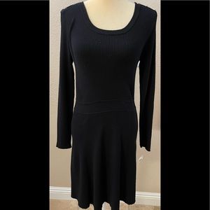 Maison Jules Flattering Black Knit Sweater Dress